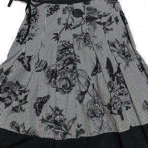 Talbots size 2 black print cotton skater dress